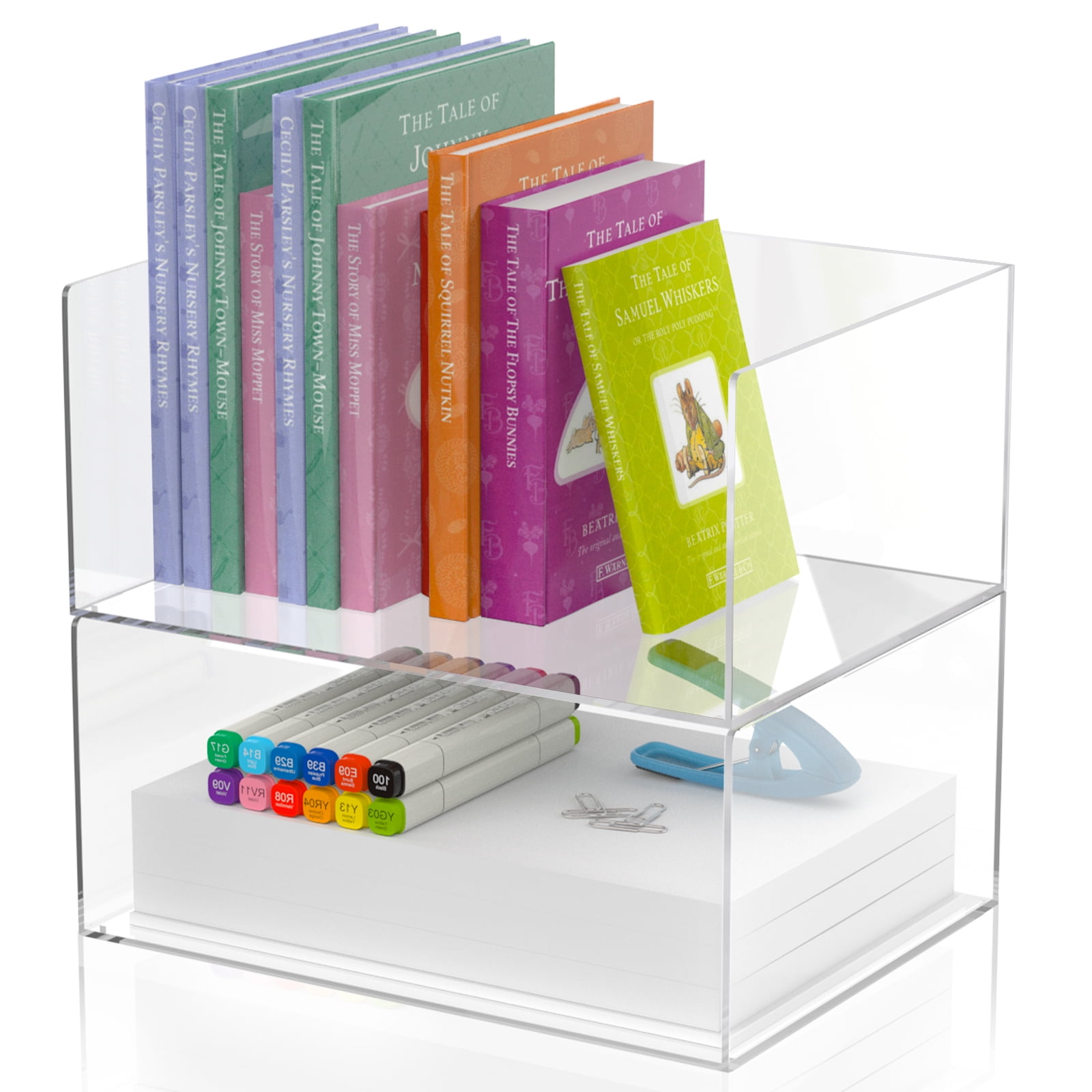 NiOffice Acrylic Paper Letter Tray, 3-Tier Stackable Clear Desk File  Organizer and Storage Paper Holder for Office, School and Home Use