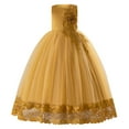 thumbnail image 1 of Huvoen Cute Dress Children's Formal Attire Including Long Floral Dresses Princess Dresses Flower Children Dresses Wedding Dresses Etc Yellow 160, 1 of 3