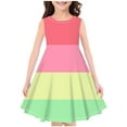 thumbnail image 1 of NiSHUIHAN Cute Dresses for Women Fashion Girls Summer New Sleeveless Round Neck Printed Dress Red 110, 1 of 3