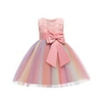 thumbnail image 1 of NiSHUIHAN Dress Up Clothes for Girls 4-6 Toddler Girls Color Net Yarn Bowknot Birthday Party Flowers Gown Kids Dresses Pinks 5-6 Years, 1 of 9