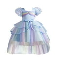 thumbnail image 1 of NiSHUIHAN Girls Dresses Size 14-16 Children Netting Princess Dress Short Sleeve Baby Girl Bowknot Gown Dress Blue 130, 1 of 9