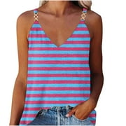 NiSHUIHAN Summer Tank Tops for Women V-Neck Tank Top Women's Summer Casual Sleeveless Blouse V Neck Tops T-Shirt For Women Camisoles for Women for Under Clothes Multi-color l