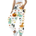 NiSHUIHAN Women's High Waisted Sweatpants Baggy Halloween Pumpkins