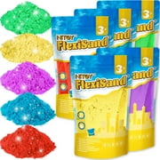 NiToy FlexiSand 11lbs Play Sand, Moldable Self-Sticking, Never Dries Out - Fun for Kids Bulk Refill for Sensory Sand Box Toys, Ideal for Shaping, Squeezing, Scooping, Rolling and Molding (5 Colored)