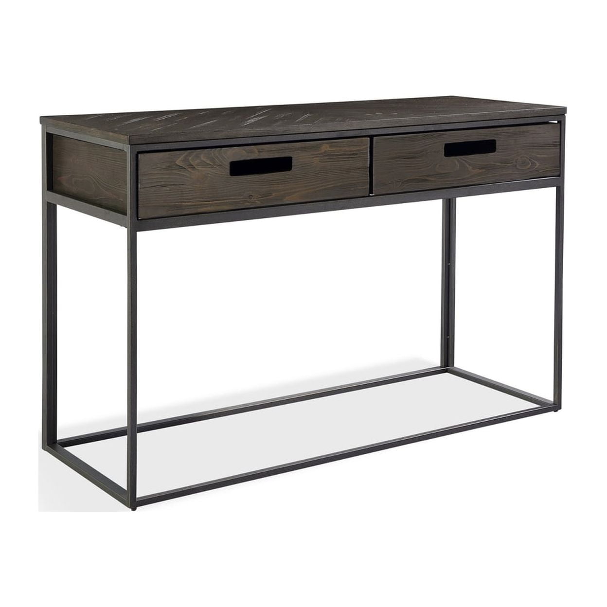 Nia 46 Inch Console Side Table, 2 Gliding Drawers, Pine Wood Veneer ...