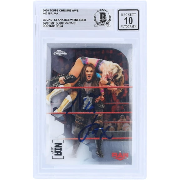 Nia Jax WWE Autographed 2020 Topps Chrome #45 Beckett Fanatics Witnessed Authenticated 10 Card - Fanatics Authentic Certified