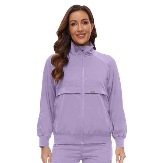 NiaaHinn Scrub Jackets for Women - Long-Sleeve Stand-Up Collar Zipper Uniform, Medical Scrub Jacket for Nurses and Doctors, 7 Colors
