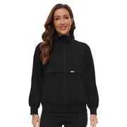 NiaaHinn Scrub Jackets for Women - Long-Sleeve Stand-Up Collar Zipper Uniform, Medical Scrub Jacket for Nurses and Doctors, 7 Colors