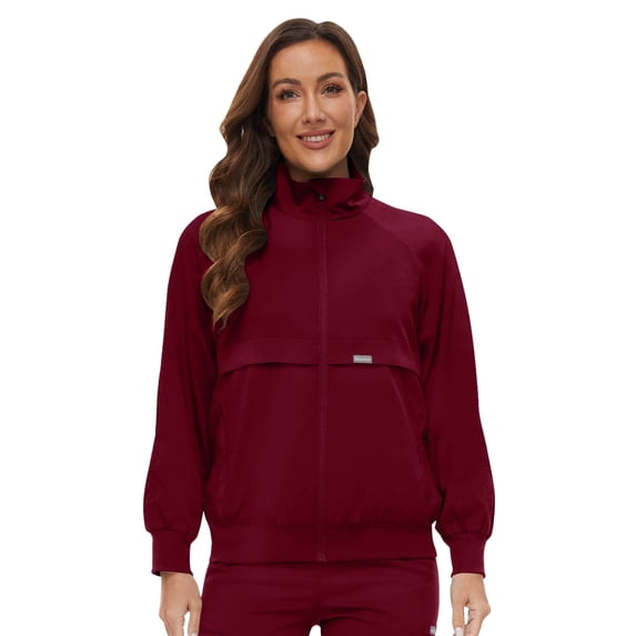 NiaaHinn Scrub Jackets for Women - Long-Sleeve Stand-Up Collar Zipper Uniform, Medical Scrub Jacket for Nurses and Doctors, 7 Colors