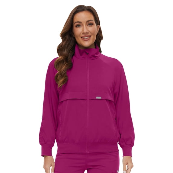 NiaaHinn Scrub Jackets for Women - Long-Sleeve Stand-Up Collar Zipper Uniform, Medical Scrub Jacket for Nurses and Doctors, 7 Colors