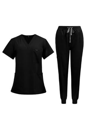 Niaahiaa Scrubs for Women Set Classic V-Neck Top and Yoga Jogger Pant Medical Nursing Uniform Scrubs Set Clearance