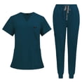 thumbnail image 1 of Niaahiaa Scrubs for Women Set Classic V-Neck Top and Yoga Jogger Pant Medical Nursing Uniform Scrubs Set Clearance, 1 of 7