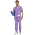 thumbnail image 1 of Niaahinn Scrubs for Men Set – V-Neck Top & Straight Leg Pants Stretch Nursing Uniform Set with Adjustable Waistband and Multiple Pockets, 10 Colors, 1 of 5
