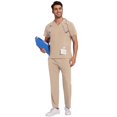 thumbnail image 1 of Niaahinn Scrubs for Men Set – V-Neck Top & Straight Leg Pants Stretch Nursing Uniform Set with Adjustable Waistband and Multiple Pockets, 10 Colors, 1 of 5