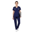 thumbnail image 1 of Niaahinn Scrubs for Women Set - V-Neck Top & Elastic Waist Pants for Nursing Uniforms with 7 Pockets, 1 of 7