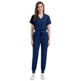 thumbnail image 1 of Niaahinn Women's Scrubs Set - V-Neck Top & Drawstring Jogger Scrub Pant for Nursing Uniforms, 9 colors, 1 of 8