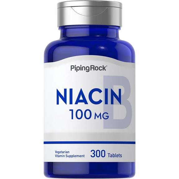 Niacin 100mg | 300 Tablets for Men and Women | by Piping Rock
