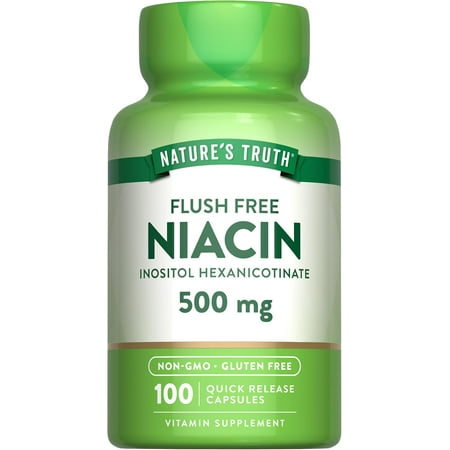 Niacin 500mg Flush Free | 100 Capsules | by Nature's Truth