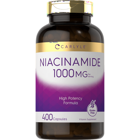 Niacinamide | 1000 mg | 400 Capsules | High Potency Formula | by Carlyle