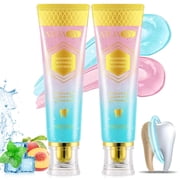 Niacinamide Whitening Toothpaste, Teeth Whitening, Removes Coffee & Tea Stains, Enamel-Safe, Gum Health, Peach Flavor, 2 Pack