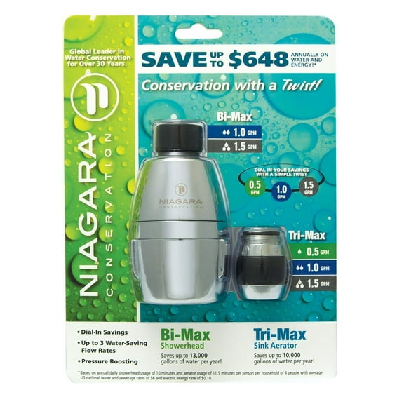 Niagara Bi-max Showerhead & Tri-max Sink Aerator