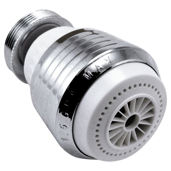 Niagara Conservation 1.5 GPM Dual Spray Swivel Kitchen Faucet Aerator, Chrome/White