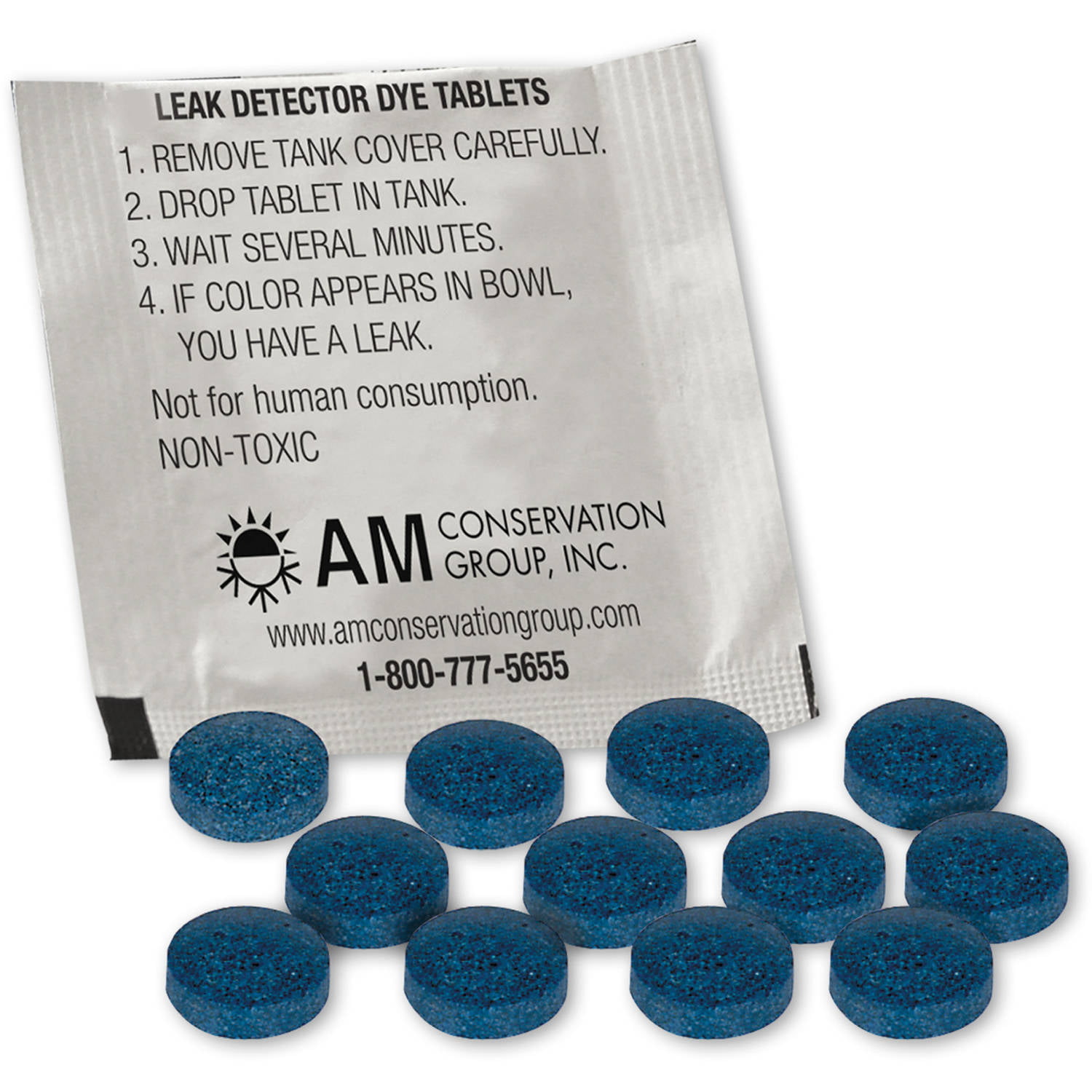 Rapid Blue Dissolvable Blue Dye Tablets for Toilet/Pool Leak Detection,  Adulteration Prevention - 200 Tablets Per Bottle