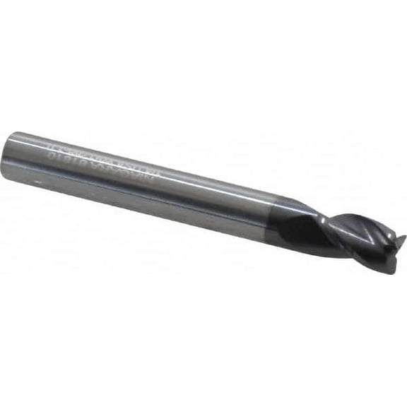 Niagara Cutter 1/4" Diam 3 Flute Solid Carbide 0.015 to 0.020" Corner Radius End Mill