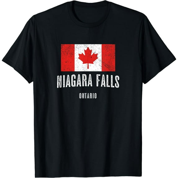 Niagara Falls - CANADA | CANADIAN Flag Novelty Merch - T-Shirt Black Small