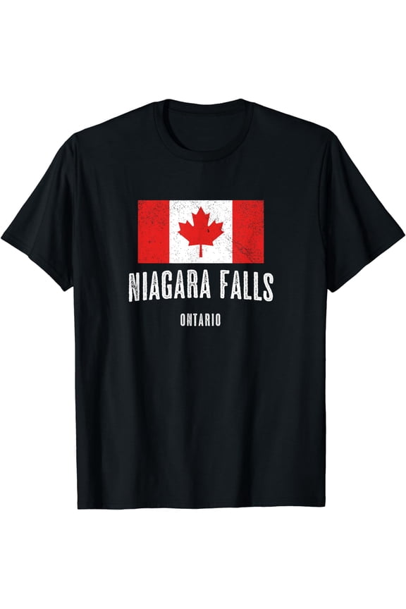 t-shirtNiagara Falls - CANADA | CANADIAN Flag Novelty Merch - T-Shirt mens t shirt，white，women，funny，misfits，men，journey