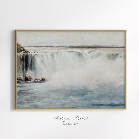 Niagara Falls, Canada Landscape Vintage Wall Art, Antique Niagara Falls Poster, Farmhouse Wall Decor,, Unframed Poster Size 8x12