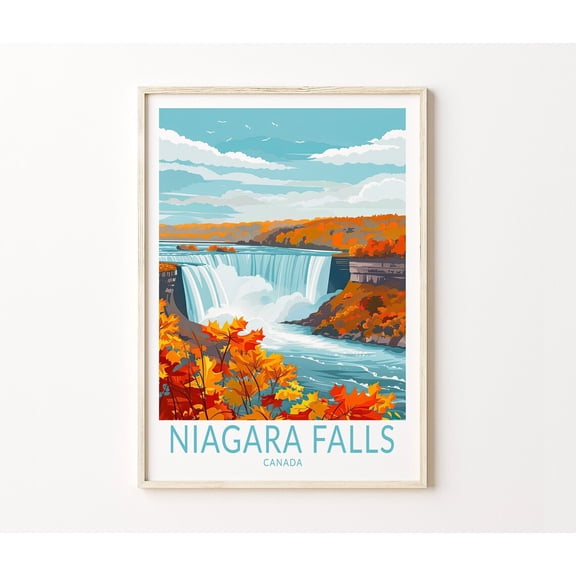 Niagara Falls Canada Waterfall Wall Art, Unframed Canvas 12x16in