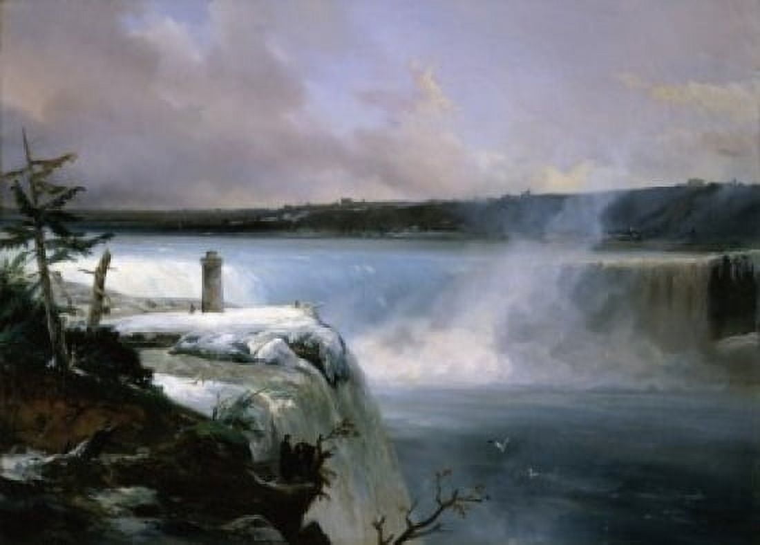 Niagara Falls (Chutes du Niagara) c 1838 Jean Charles Joseph Remond (1795-1875French) Musees Beaux-Arts Rouen Canvas Art - Jean Charles Joseph Remond (24 x 36)