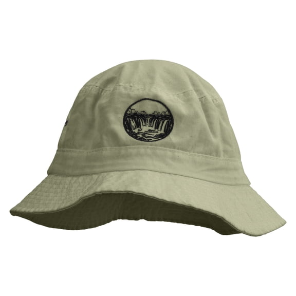 Niagara Falls Embroidered Big Size Washed Hat - Khaki XL-2XL