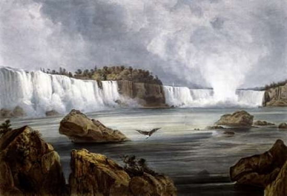 Niagara Falls Illustration in Wied-Neuwied Canvas Art - Karl Bodmer (20 x 28)