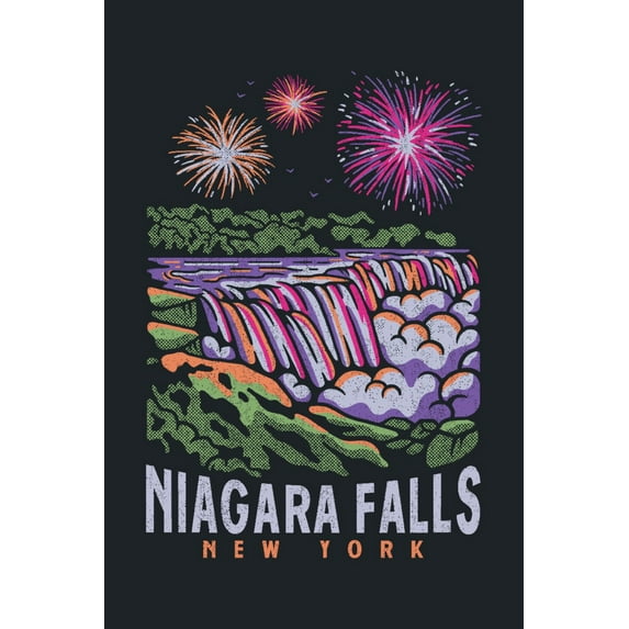 Niagara Falls, New York, Distressed Vector (12x18 Wall Art Poster, Room Decor)