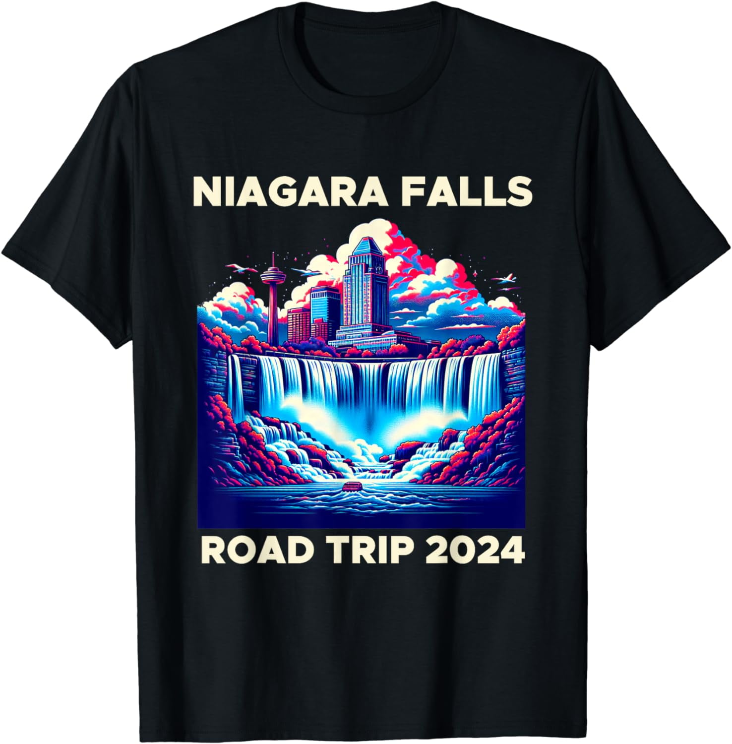 Niagara Falls Road Trip 2024 Vacation Souvenir NY Canada Cotton TShirt