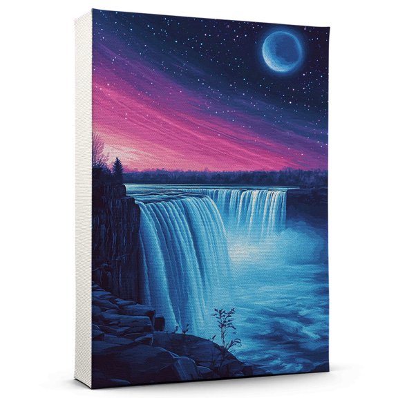 Niagara Falls Travel Canvas Art Print, New York Wall Canvas Starry Night, Niagara Falls Canvas Painting decorNew York Travel Picture -97AZ964