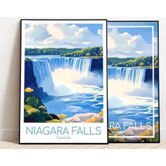 Niagara Falls Wall Art Print, Vintage Iconic Waterfall Travel ...