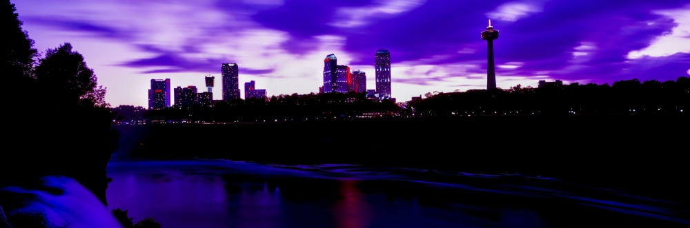Niagara Falls at sunset Ontario Canada Canvas Art - Panoramic Images (36 x 12)