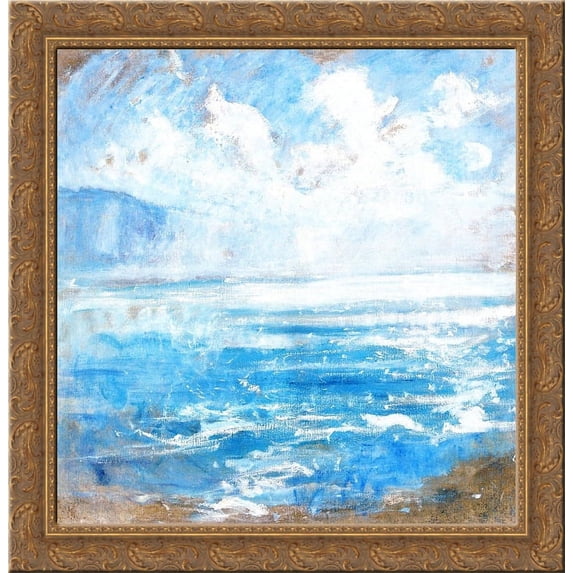 Niagara Gorge 20x20 Gold Ornate Wood Framed Canvas Art by John Henry Twachtman