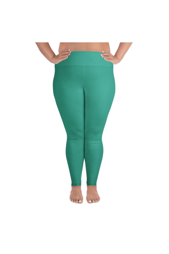 Niagara, Green Plus Size Leggings, Green Leggings for Plus Size, Big Size Green Leggings, Green Leggings for Big Women