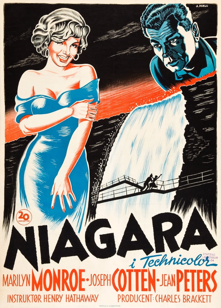 Niagara L-R: Marilyn Monroe Joseph Cotten On Danish Poster Art