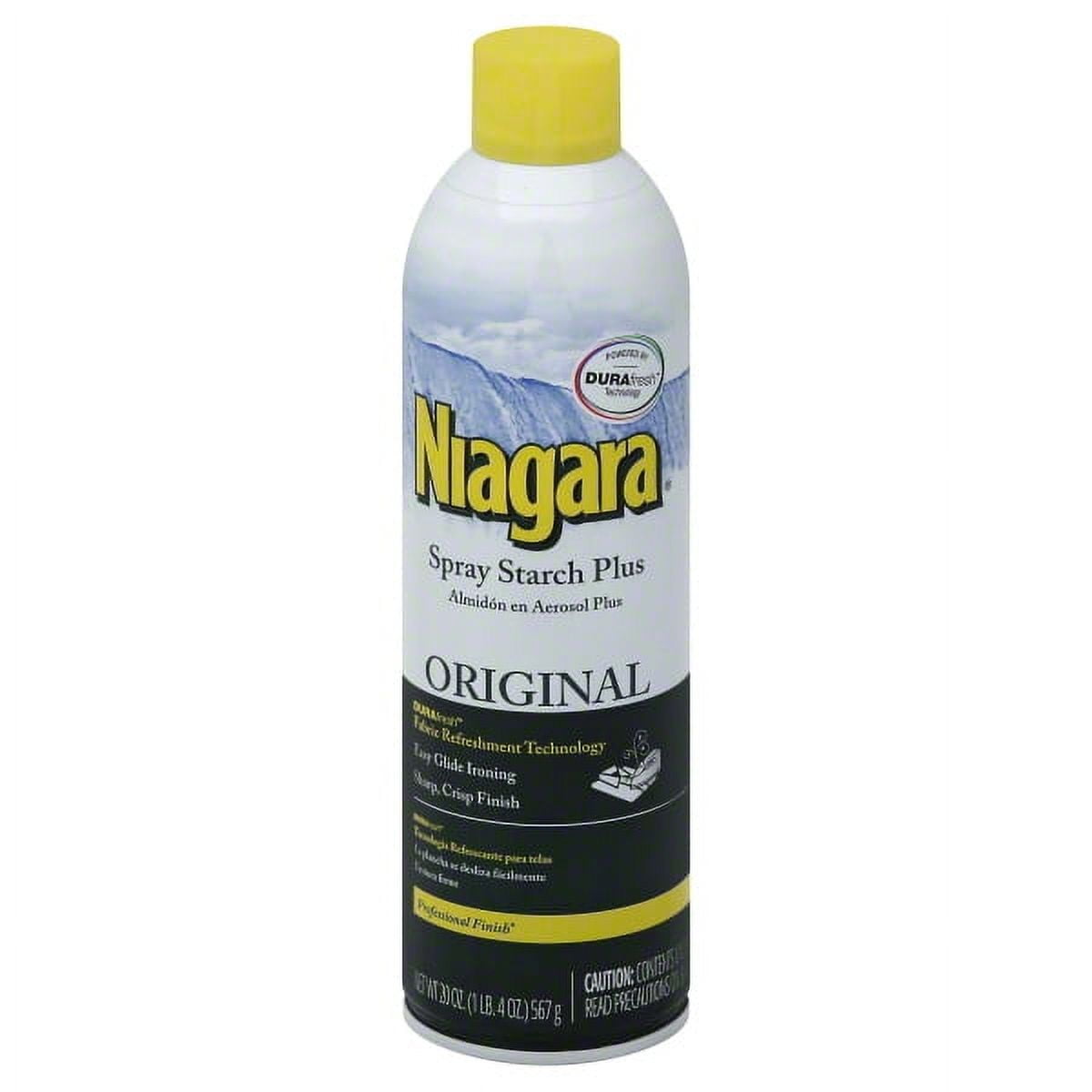 Liquid Starch Iron Spray (20 oz, 12-Pack) - Niagara Starch Spray Iron Aid:  Non-Flaky/Clogging | Durafresh Scent - Original Hold Iron Out Spray - Iron