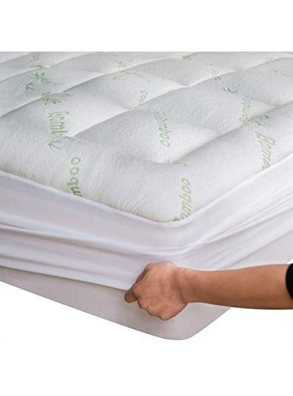 Niagara Sleep Solution Bamboo Mattress Topper Cover Queen with 1 Pillow Protector Cooling Pillow