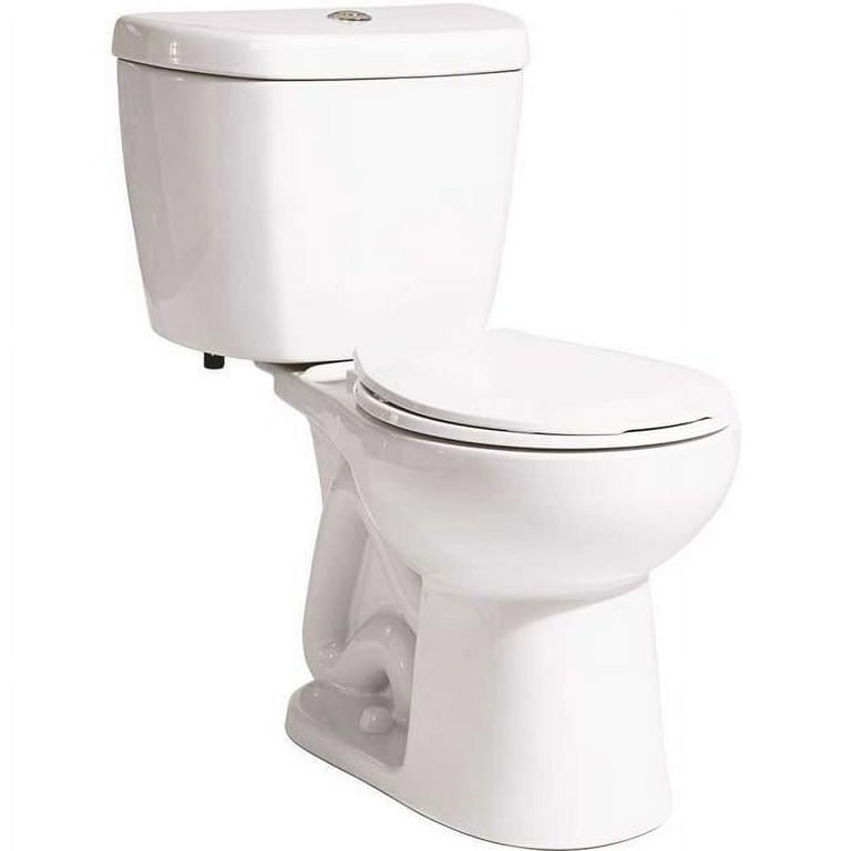 2-Piece 0.8 GPF Single Flush Round Bowl Toilet in White 2-Piece 0.8 GPF Single Flush Round Bowl Toilet in White