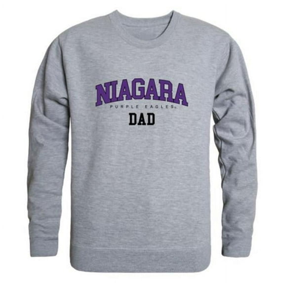 Niagara University Purple Eagles Dad Crewneck Sweatshirt, Heather Grey - Extra Large