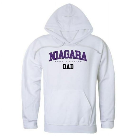Niagara University Purple Eagles Dad Hoodie, White - 2XL