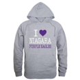 thumbnail image 1 of Niagara University Purple Eagles I Love Hoodie, Heather Grey - 2XL, 1 of 1
