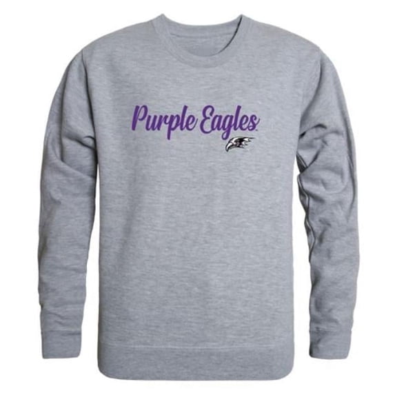 Niagara University Purple Eagles Script Crewneck Sweatshirt, Heather Grey - Large